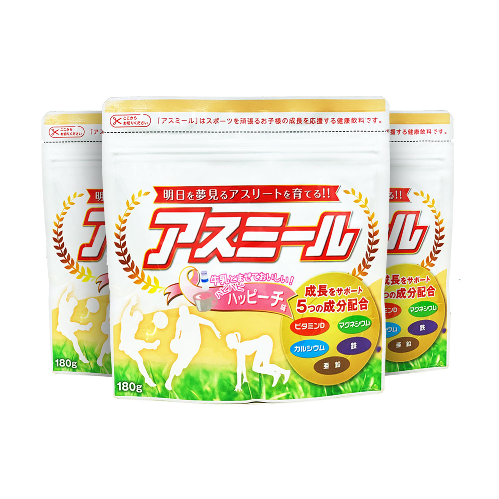 Combo 3 gói sữa tăng chiều cao cho trẻ Asumiru Ichiban Boshi 180g (Vị đào)