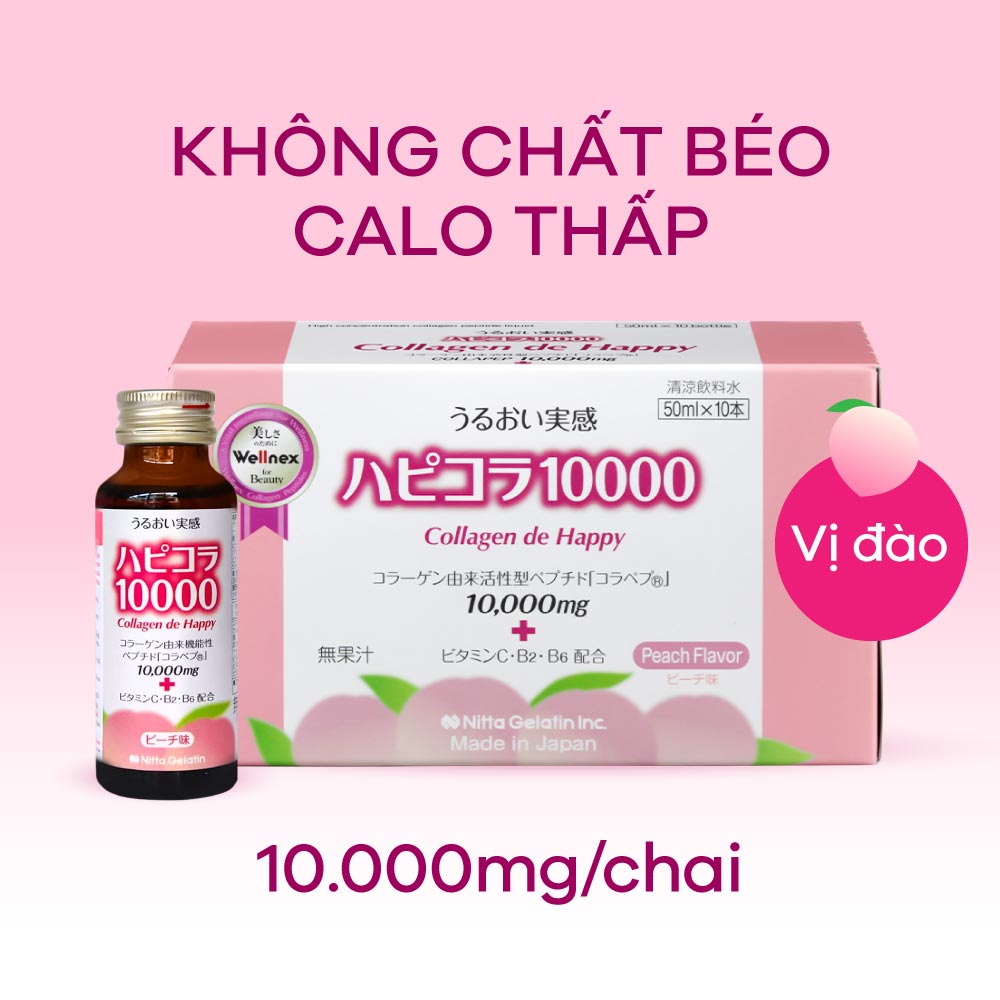 Nước uống Collagen de Happy 10.000mg (Hộp 10 chai x 50ml) Date 10/24