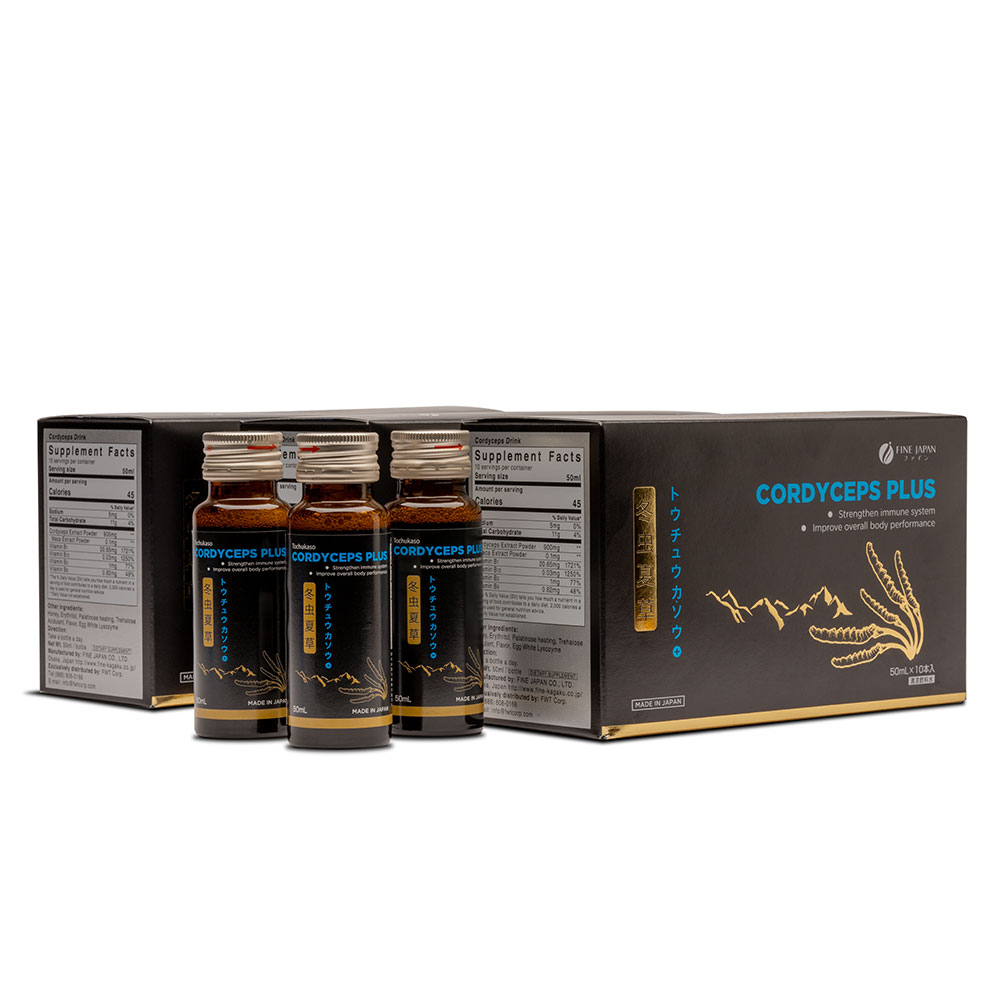 Nước uống đông trùng hạ thảo Fine Japan Cordyceps Plus (Hộp 10 chai x 50ml)