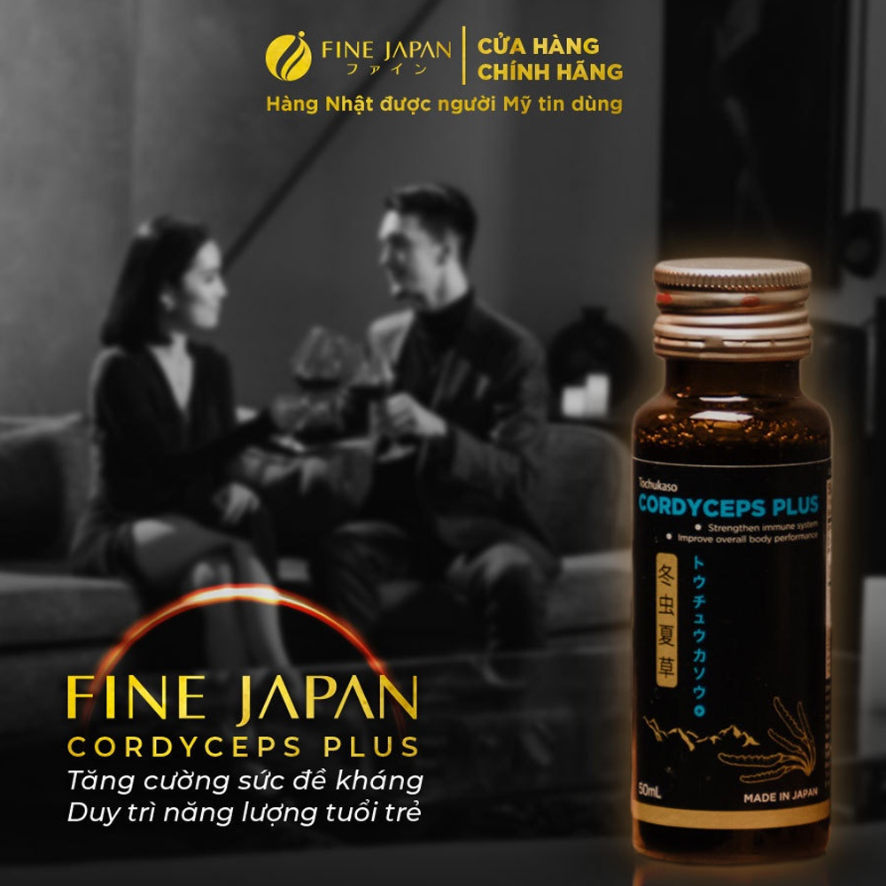 Nước uống đông trùng hạ thảo Fine Japan Cordyceps Plus (Hộp 10 chai x 50ml)