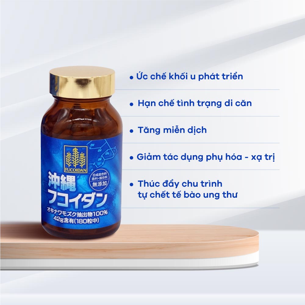 Viên uống hỗ trợ điều trị ung thư Kanehide Bio Okinawa Fucoidan xanh 180 viên (Nội địa)