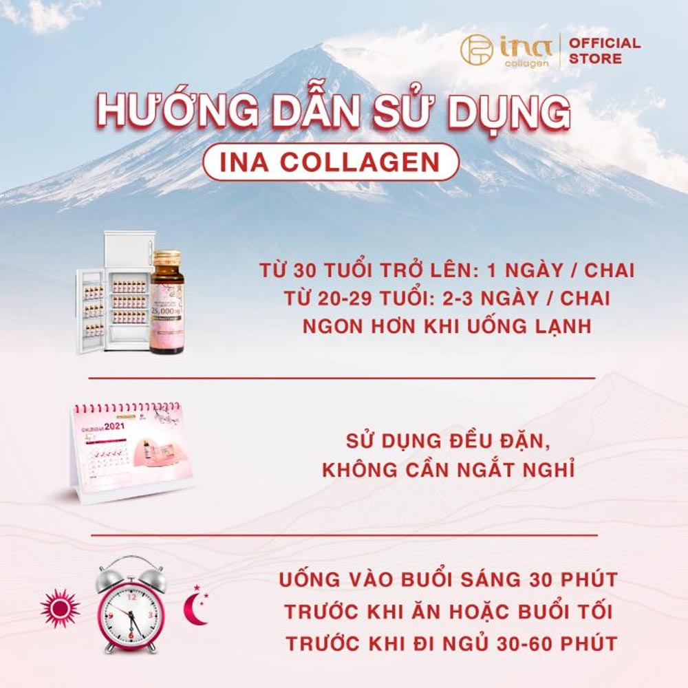 Nước uống Collagen Peptide INA  25,000mg (Hộp 10 chai x 50ml)