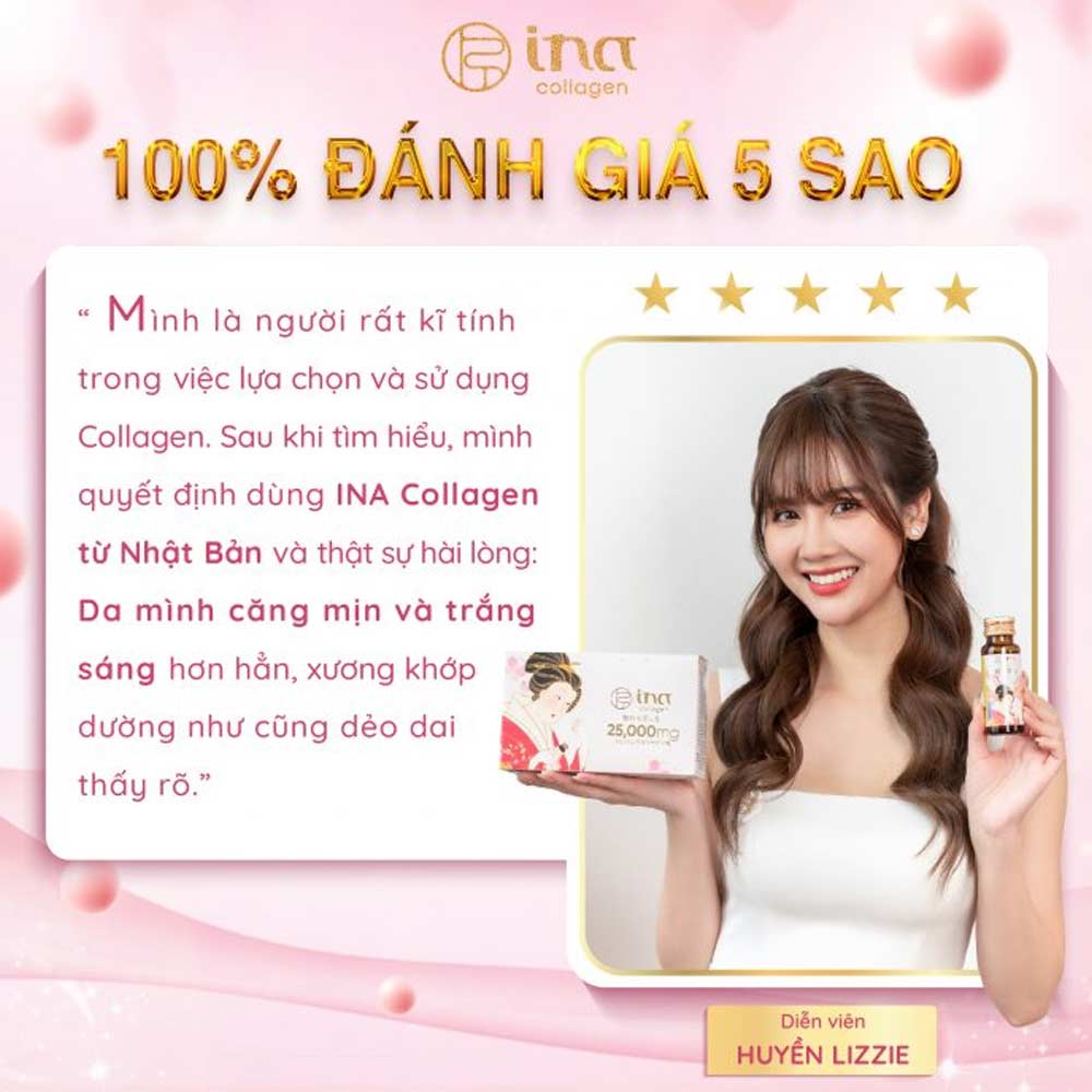 Nước uống Collagen Peptide INA  25,000mg (Hộp 10 chai x 50ml)