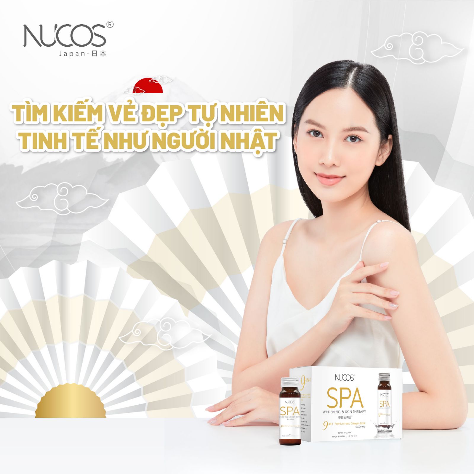 Combo 2 hộp nước uống Collagen Nucos Spa 10.000mg (Hộp 10 chai x 50ml) 