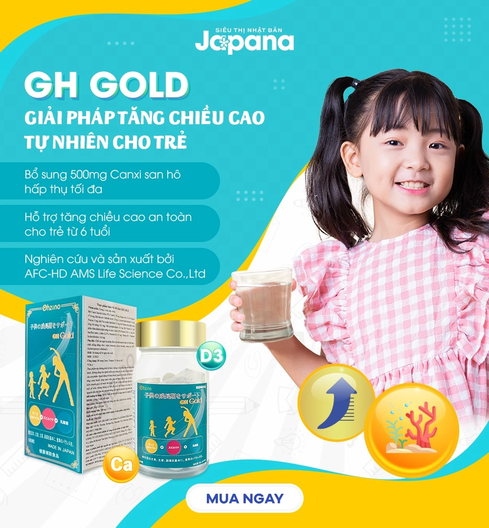 Combo 3 hộp viên uống hỗ trợ tăng chiều cao GH Gold Nhật Bản 120 viên