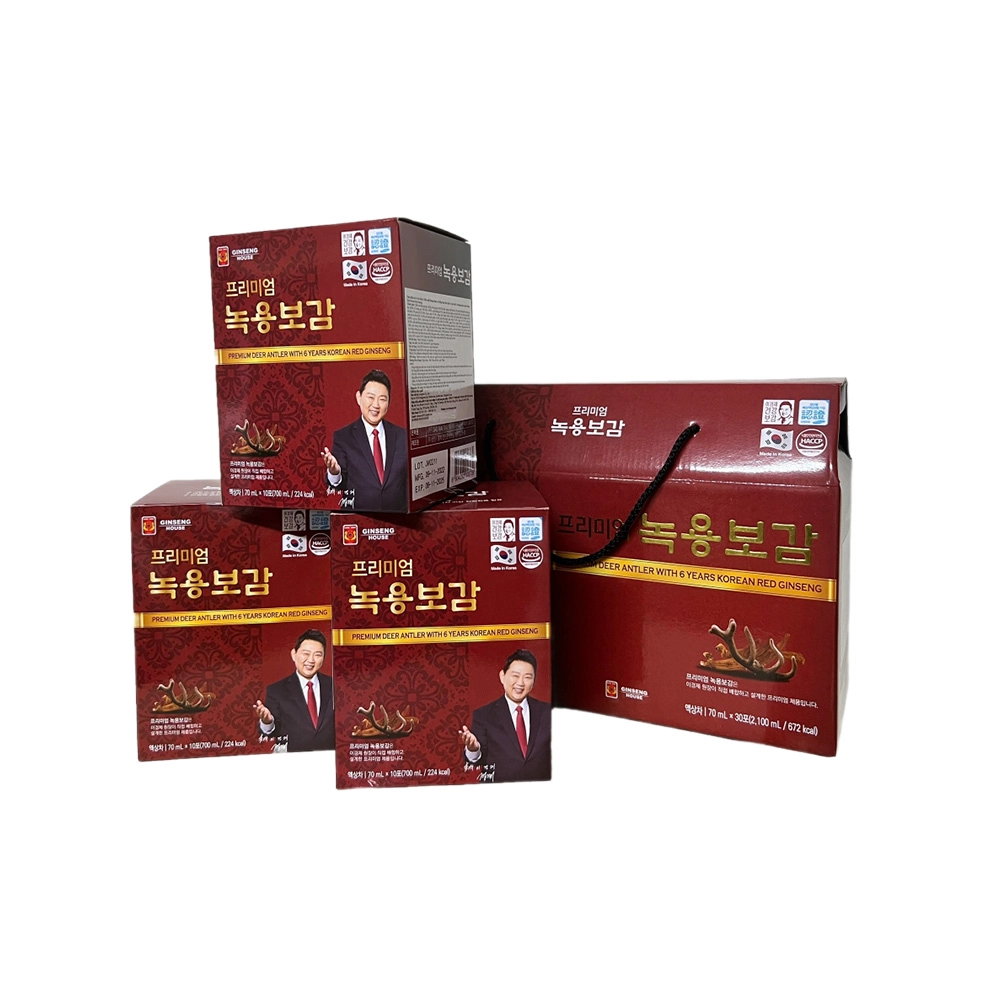 Nước uống chiết xuất nhung hươu và hồng sâm Hàn Quốc 6 năm tuổi Ginseng House (Hộp 30 gói x 70ml)